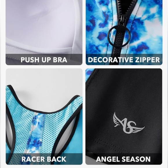 ANGEL SEASON womens modest athletic racerback tankini swim top size L NWT - Picture 10 of 10